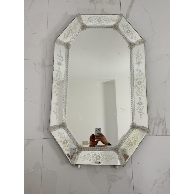 Large Venetian Wall Mirror in Murano Glass, 1950s For Sale - Image 11 of 13