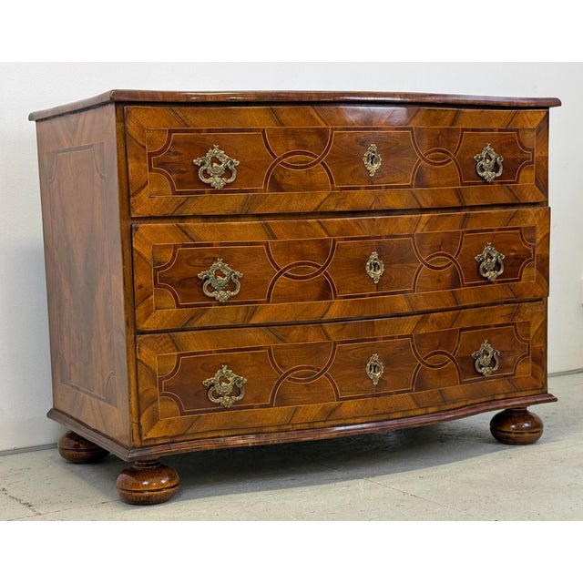 Baroque Antique Baroque Chest of Drawers with Inlays, 1790s For Sale - Image 3 of 18