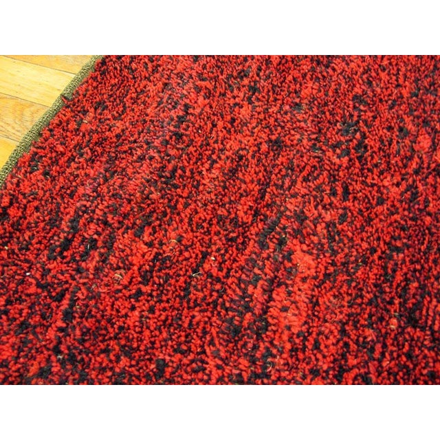 1930s Red Abstract Antique American Shaker Pile Rug 3'1" X 5'10" Handknotted Wool Carpet For Sale - Image 4 of 5