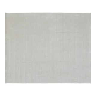 Contemporary Indian Modern Hand Loom Wool & Silk Rug, 10'x13'10 For Sale