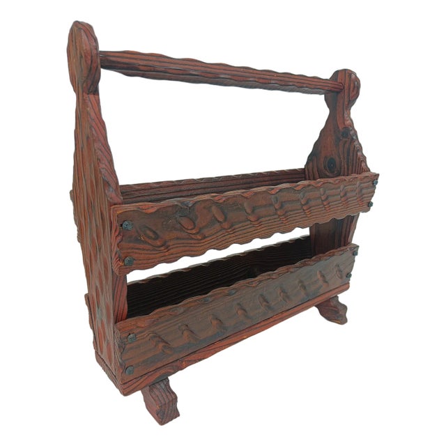 Spanish Brutalist Magazine Rack, 1970s For Sale