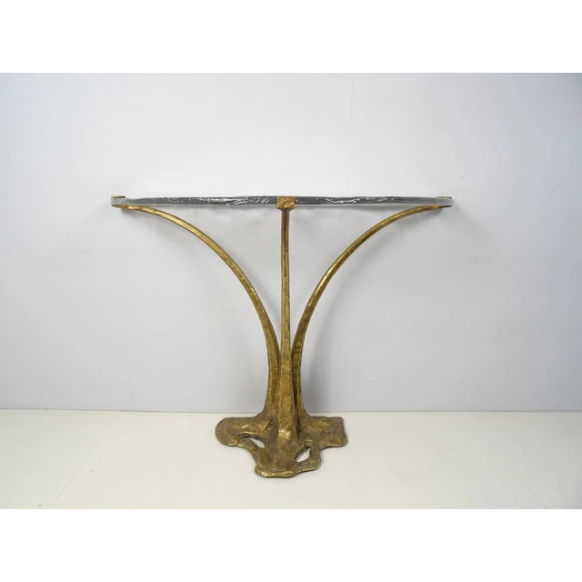Bronze & Glass Console Table by Lothar Klute For Sale - Image 11 of 12