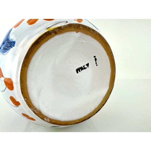 Vintage Italian Hand Painted Ceramic Vase For Sale - Image 9 of 9