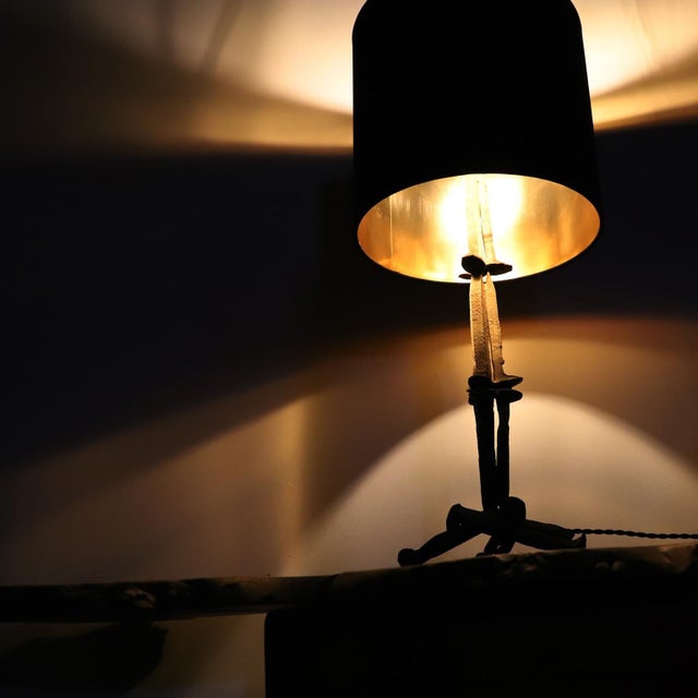 1960s Brutalist Table Lamps made in Iron - A Pair For Sale - Image 5 of 14