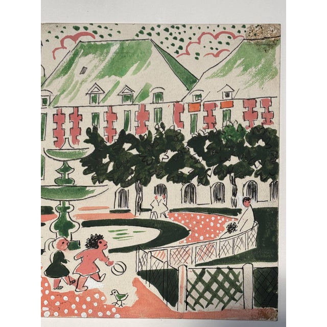 Paper Thérèse Hummel, Place Des Vosges, 20th Century, Watercolor For Sale - Image 7 of 11