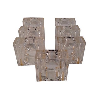 Lucite Napkin Rings, Set of 7 For Sale