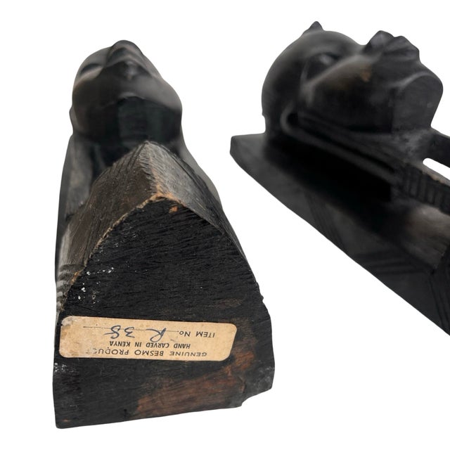Bookends – Kenya, Ebony, 1970s Handmade For Sale - Image 9 of 12