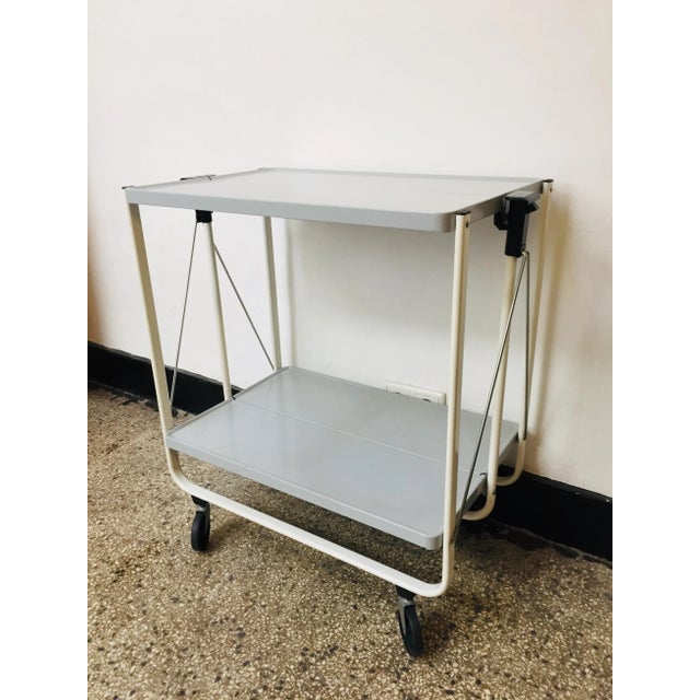 Mid-Century Metal Serving Bar Cart For Sale - Image 4 of 9
