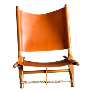 Danish Saw Chair in Leather by Ole Gjerlov Knudsen for Cado, 1958 For Sale