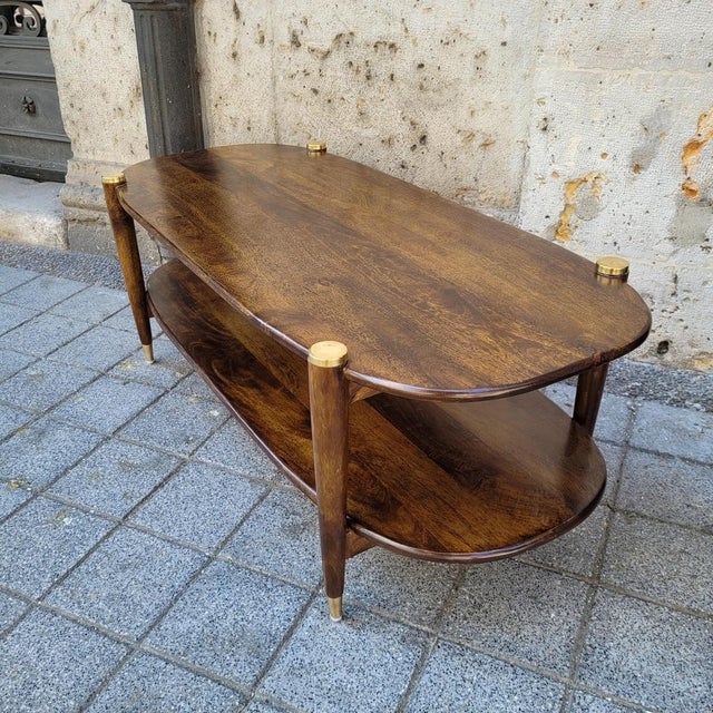 Wood Mid-Century Elanza Coffee Table in Mango Wood from Chehoma, Belgium, 2010s For Sale - Image 7 of 18