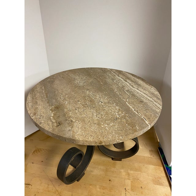 Mid-century Italian marble plant stand. Very nice, no issues- splay legs rounded turns to each leg. Nice quality display....
