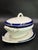 English Mid 20th Century Large English Gravy Boat With Cobalt Blue Stripe For Sale - Image 3 of 18
