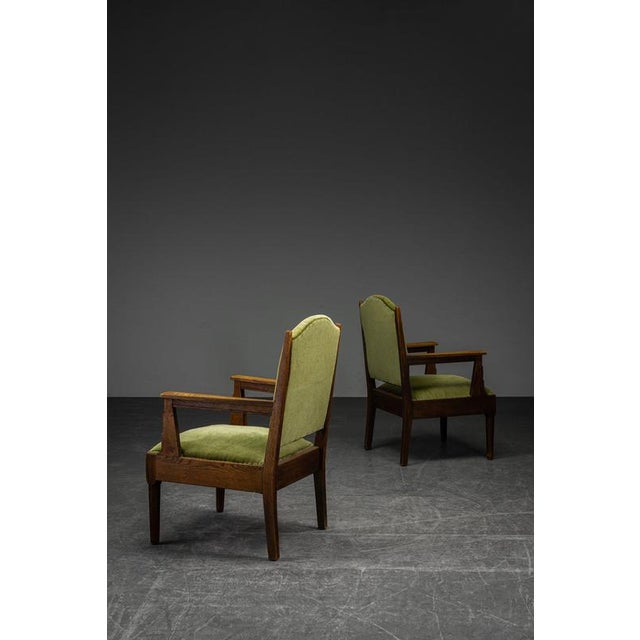 Brown Vintage Armchair Set, 1920s For Sale - Image 8 of 14