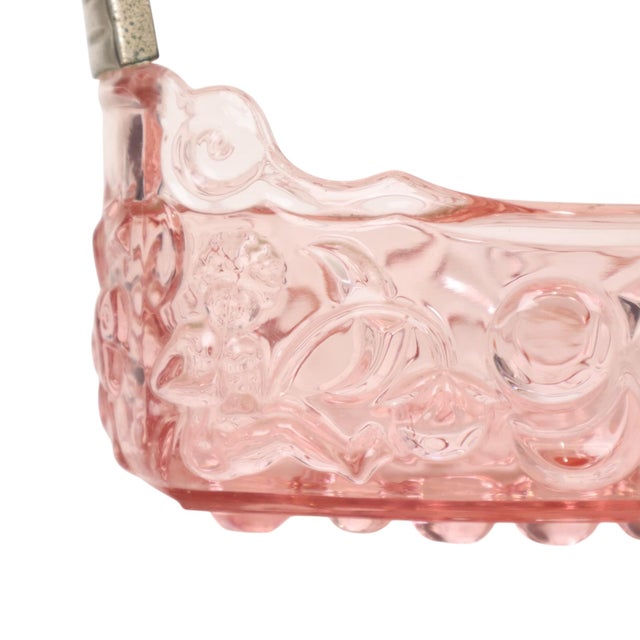 French Pink Depression Glass Jardinière Bowl with Cherubs and Birds For Sale - Image 12 of 18