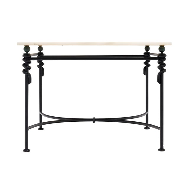 1950s Vintage French Coffee Table, Iron and Marble For Sale - Image 5 of 9