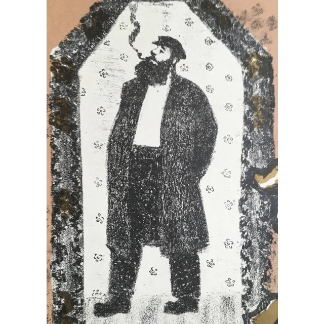 Printmaking Materials Anatoli Lvovich Kaplan, VIntage Russian Shtetl Shabbat Candlesticks, Judaica Lithograph, 1957-1961 For Sale - Image 7 of 10