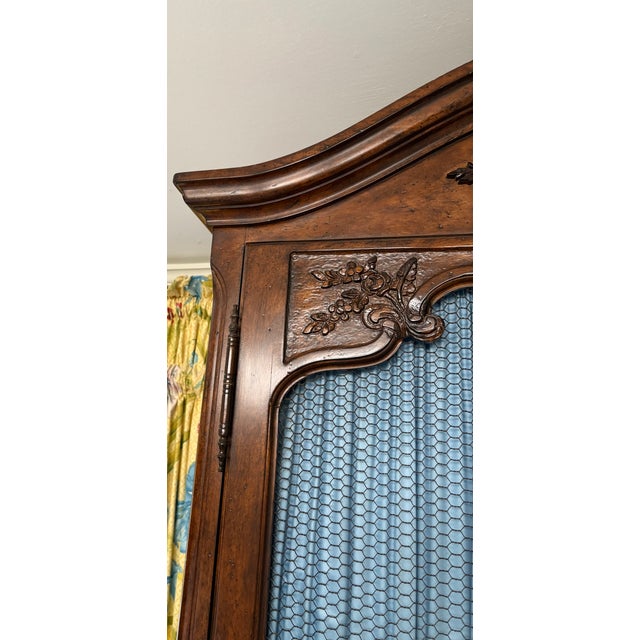Brown 1970s French Provincial Louis XV Lewis Mittman Armoire For Sale - Image 8 of 14