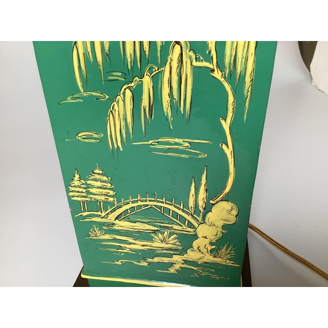 Ceramic Mid 20th Century James Mont Style Asian Motif Table Lamps - a Pair For Sale - Image 7 of 7
