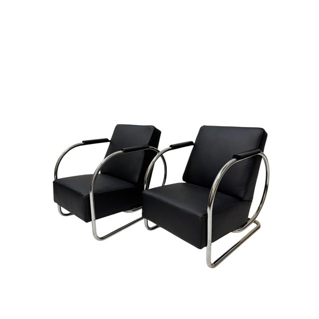 Art Deco Tubular Steel Lounge Chairs by Frits Kuyken, 1936, Set of 2 For Sale - Image 15 of 16