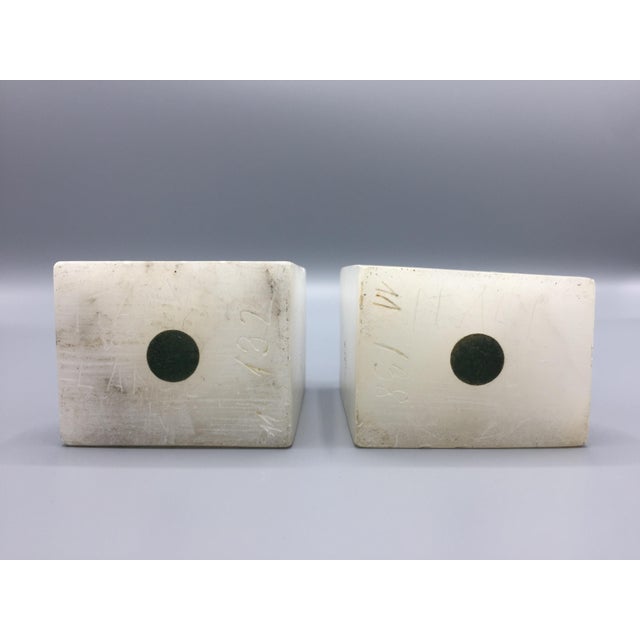 Mid 20th Century Vintage Italian Alabaster Dog Bookends - a Pair For Sale - Image 5 of 9