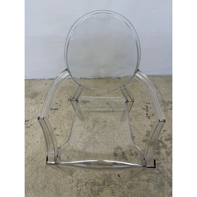 Transparent Philippe Starck Louis Ghost Arm Chair in Crystal for Kartell For Sale - Image 8 of 10