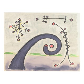 J. Sáez, Abstract Composition, 1971, Watercolor on Paper, Framed For Sale
