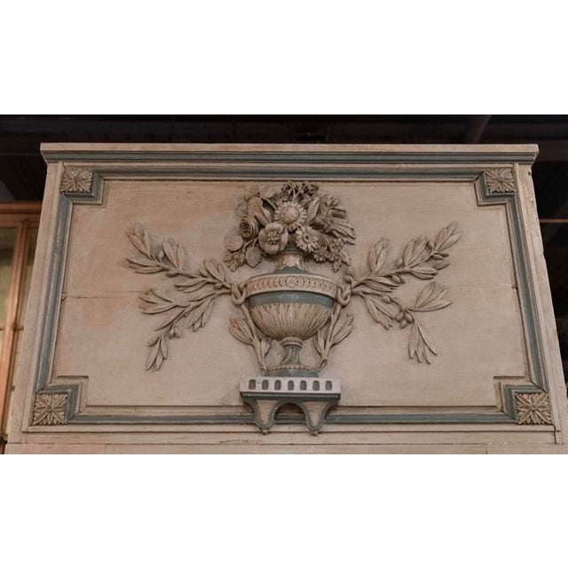 French French Painted 19th Century Trumeau Mirror For Sale - Image 3 of 5