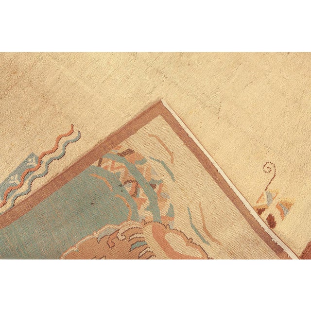 Vintage European Art Deco Rug Size: 8'6" × 10'2" (259 × 309 cm). This elegant European Art Deco rug from the mid-1940s...