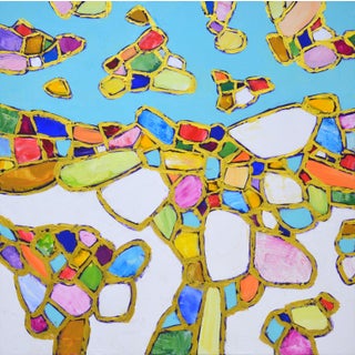 Early 21st Century Gold All Around. Modern Original Hand Painting. For Sale