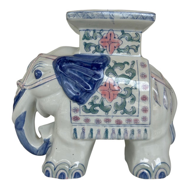 Vintage Mid Century Chinoserie Elephant Garden Plant Stand For Sale