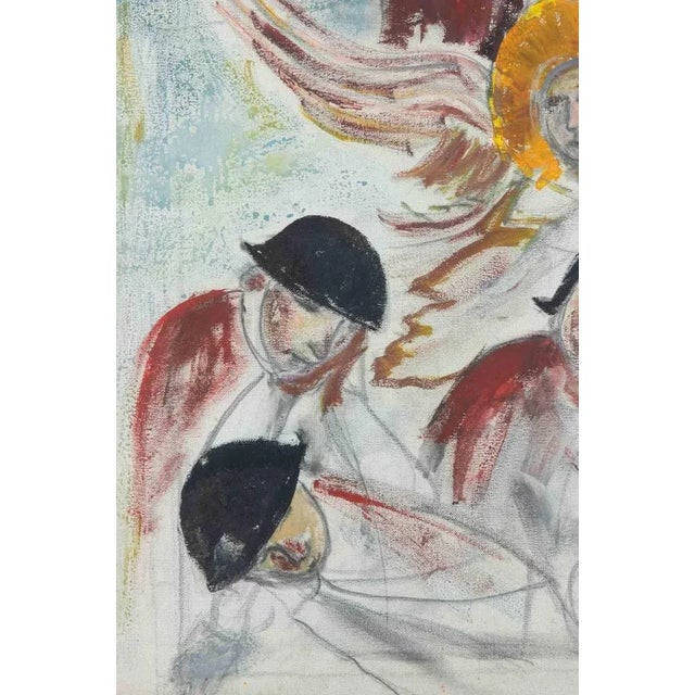 Modern Sirio Pellegrini, Characters, Mixed Media on Paper, 1960 For Sale - Image 3 of 5