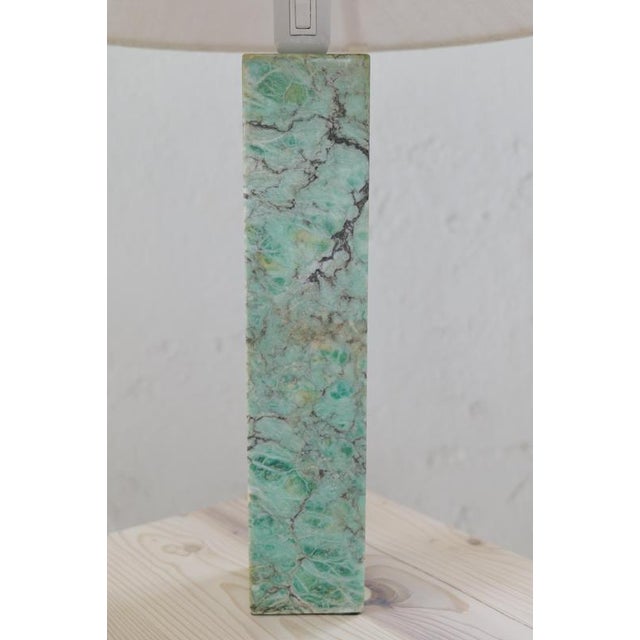Bergboms Mid-Century Green Marble Table Lamp by Bergboms, Sweden, 1960s For Sale - Image 4 of 9