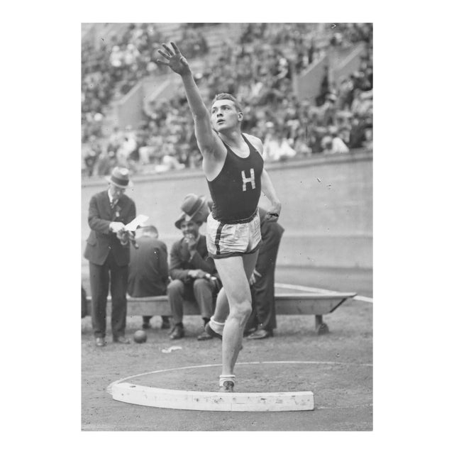 1931 Harvard Track & Field Shot Putting Photograph For Sale