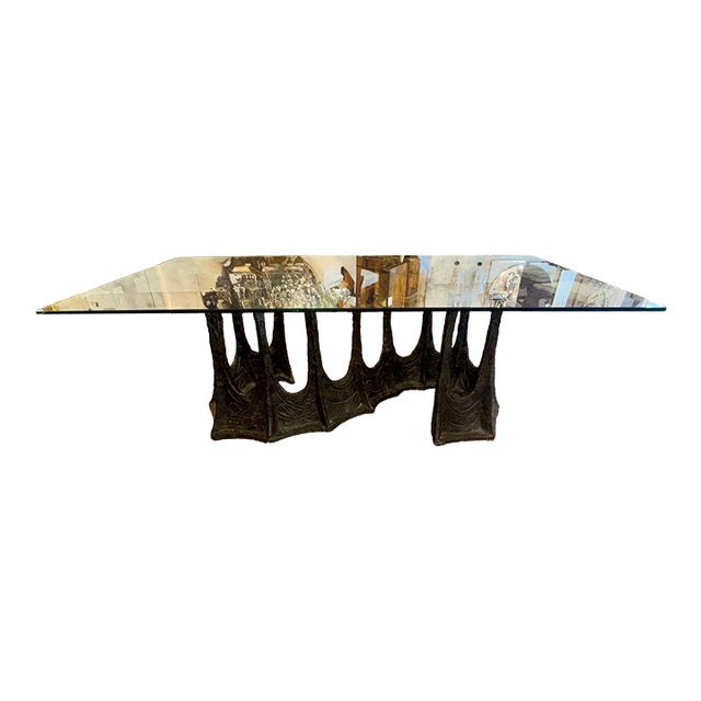 Bronze Paul Evans Design Dining Table For Sale