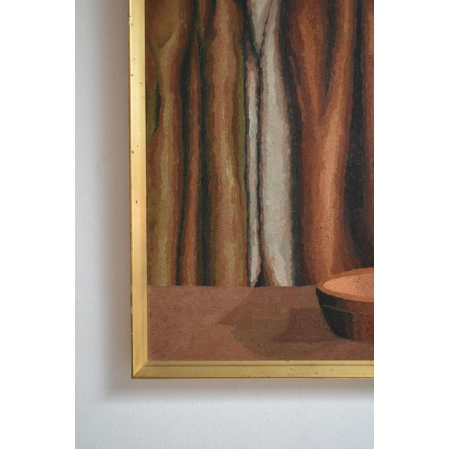 1920s Dorance Velay, Curtain and Bowl, 1970s, Oil on Canvas For Sale - Image 5 of 6