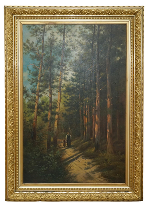 Continental Artist, Forest, Mother & Daughter, 1900, Oil Painting, Framed
