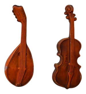 Vintage Mid-Century Modern Royal Metal Musical Instrument Wall Art- a Pair
