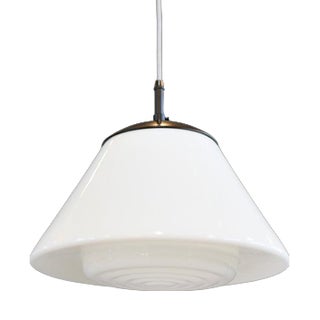 Mithras Opaline Glass Pendant Light by August Walter and Sohne For Sale