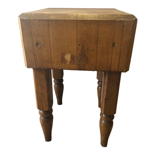 Vintage Solid Wood Butcher Block Chairish