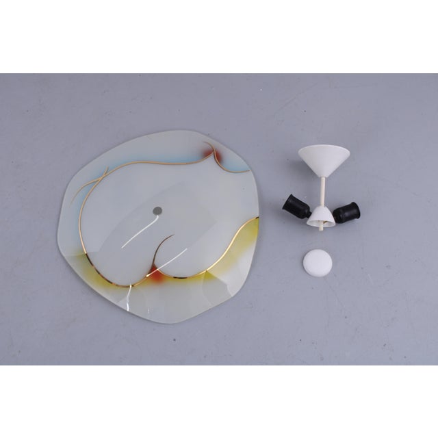 Glass Colored Dish Ceiling Lamp, 1950s For Sale - Image 14 of 15