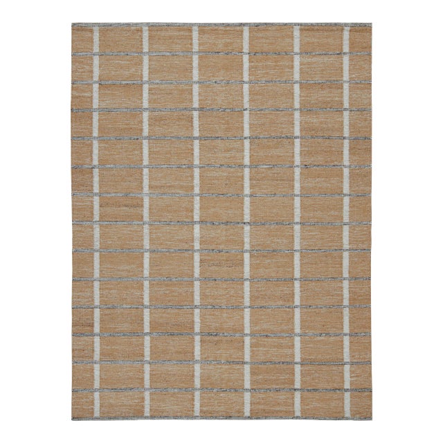 Rug & Kilim’s Scandinavian Outdoor Rug in Brown, White & Black Pattern - 8'x8' For Sale