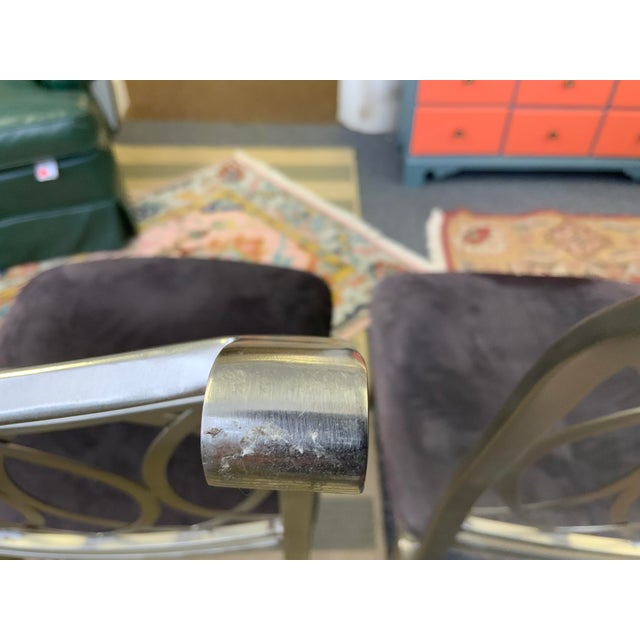 Late 20th Century Metal Dining Chairs, a Pair For Sale - Image 11 of 12