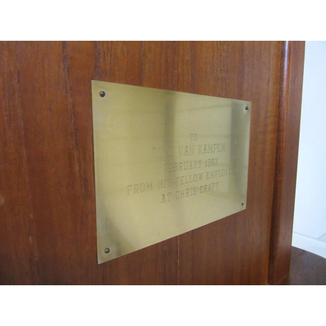 1980s Chris Craft Boat Company Teak Presentation Side Table For Sale - Image 5 of 10