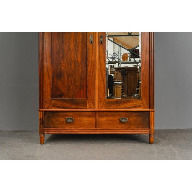 Art Nouveau Wardrobe in Brass and Pine For Sale - Image 10 of 18