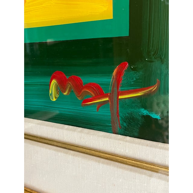 Contemporary Peter Max “Cosmic Runner on Blends” Hand-Signed Hand-Embellished Mixed Media Pop Art Print For Sale - Image 3 of 8