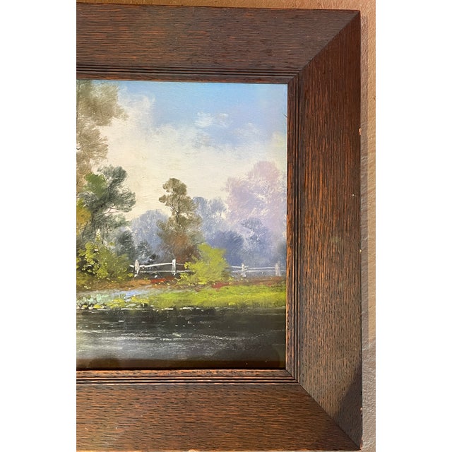 English Early 20th . Romantic Framed British Landscape Painting For Sale - Image 3 of 6