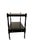 Original Black Painted Side Table with brass knob accents and brass caster wheels