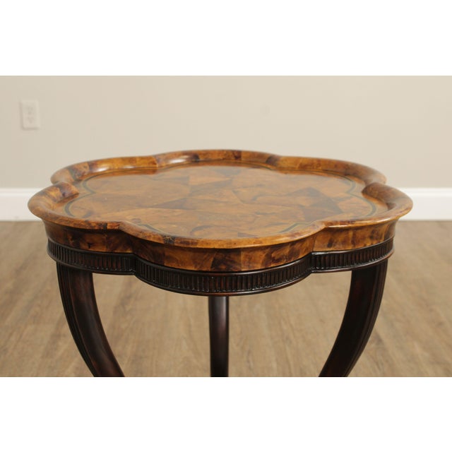 Empire Style Mahogany and Faux Tortoise Shell Side Table | Chairish