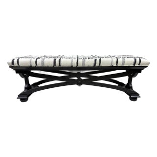 Mid-Century Vintage Empire Inspired Newly Upholstered Bench For Sale