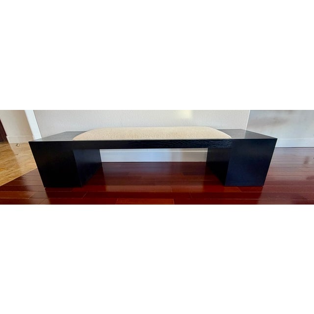 Attributed J Alexander Furniture Bouclé Bed Bench – Modern Architectural Statement Piece For Sale - Image 4 of 5